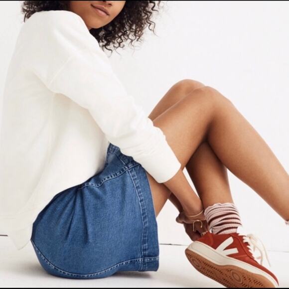 MADEWELL Women's Stretch Denim Asymmetrical Mini Skirt - Picture 9 of 10